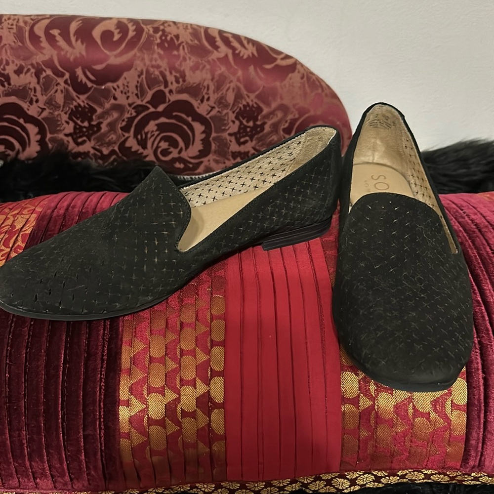2/$20 Naturalizer Soul Black Leather Loafer Flats Sz 8